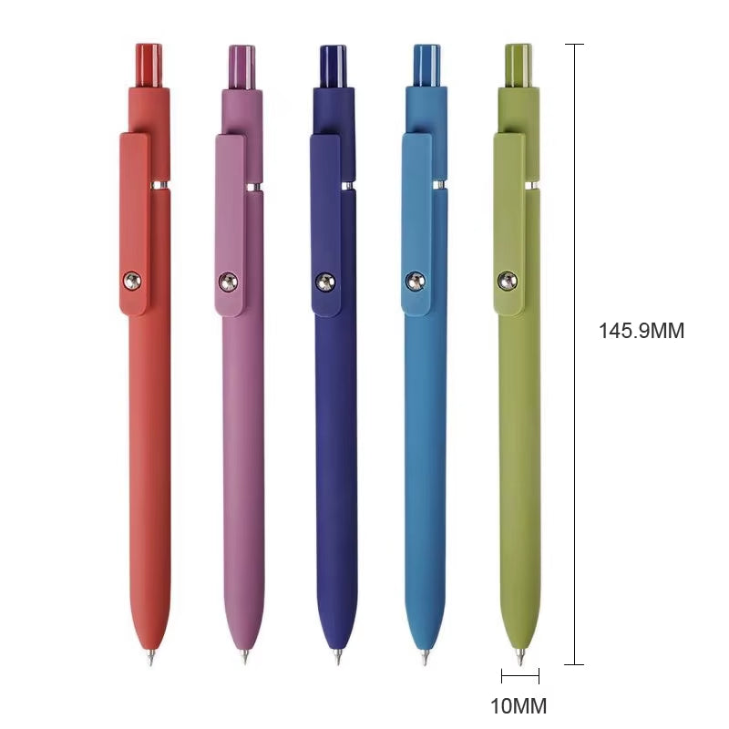 5Pcs/Pack 0.5MM Morandi Gel Pen Sets Black Refill Writing Gel Ink Pen for Student Kawaii Soft Touch Stationery Pen School Supply