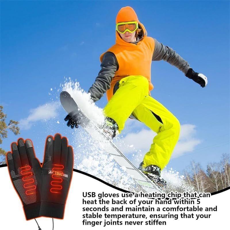 USB Heated Gloves - Motorcycle Riding Gloves,Lightweight Winter Gloves, Motorcycle Riding Gloves, Touchscreen Winter Windproof Warm Gloves for Outdoor