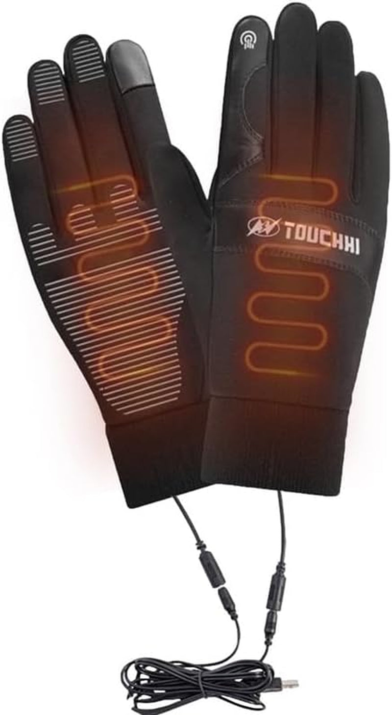 USB Heated Gloves - Motorcycle Riding Gloves,Lightweight Winter Gloves, Motorcycle Riding Gloves, Touchscreen Winter Windproof Warm Gloves for Outdoor