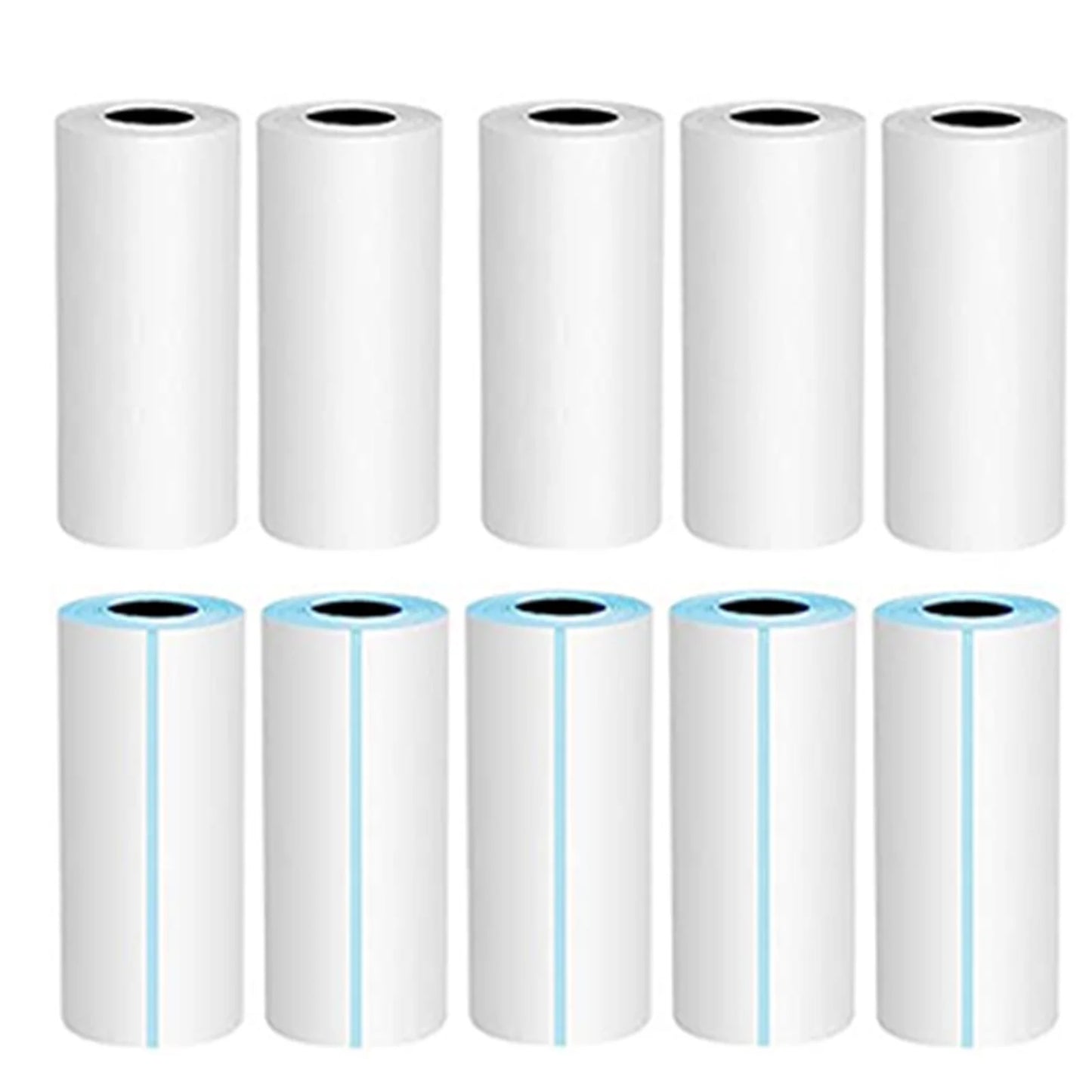 Portable Photo Printer Replacement Printing Paper, 5 Rolls of Thermal Paper + 5 Rolls of Sticky Paper