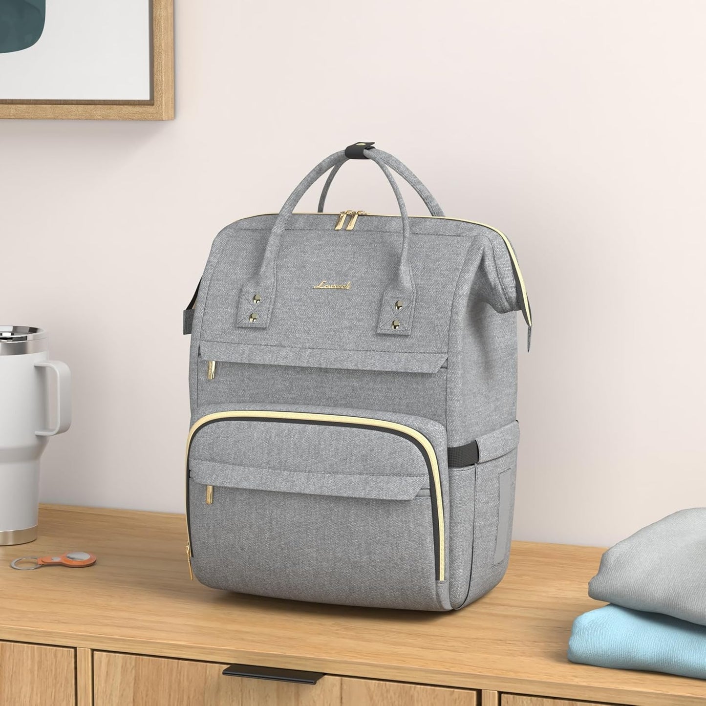 Laptop Backpack for Women,15.6 Inch Professional Womens Travel Backpack Purse Computer Laptop Bag Nurse Teacher Backpack,Waterproof College Work Bags Carry on Back Pack with USB Port,Grey