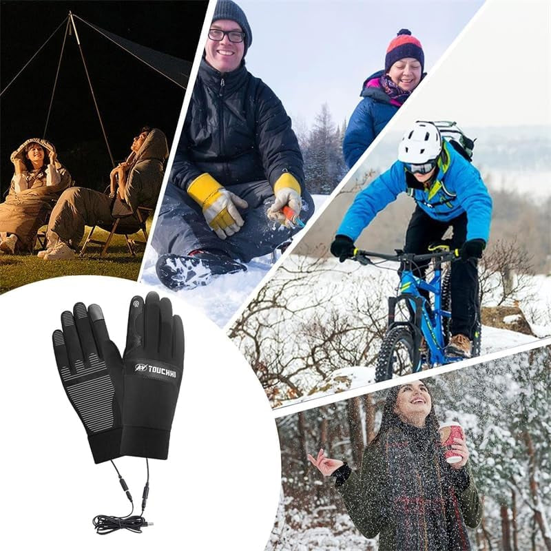 USB Heated Gloves - Motorcycle Riding Gloves,Lightweight Winter Gloves, Motorcycle Riding Gloves, Touchscreen Winter Windproof Warm Gloves for Outdoor