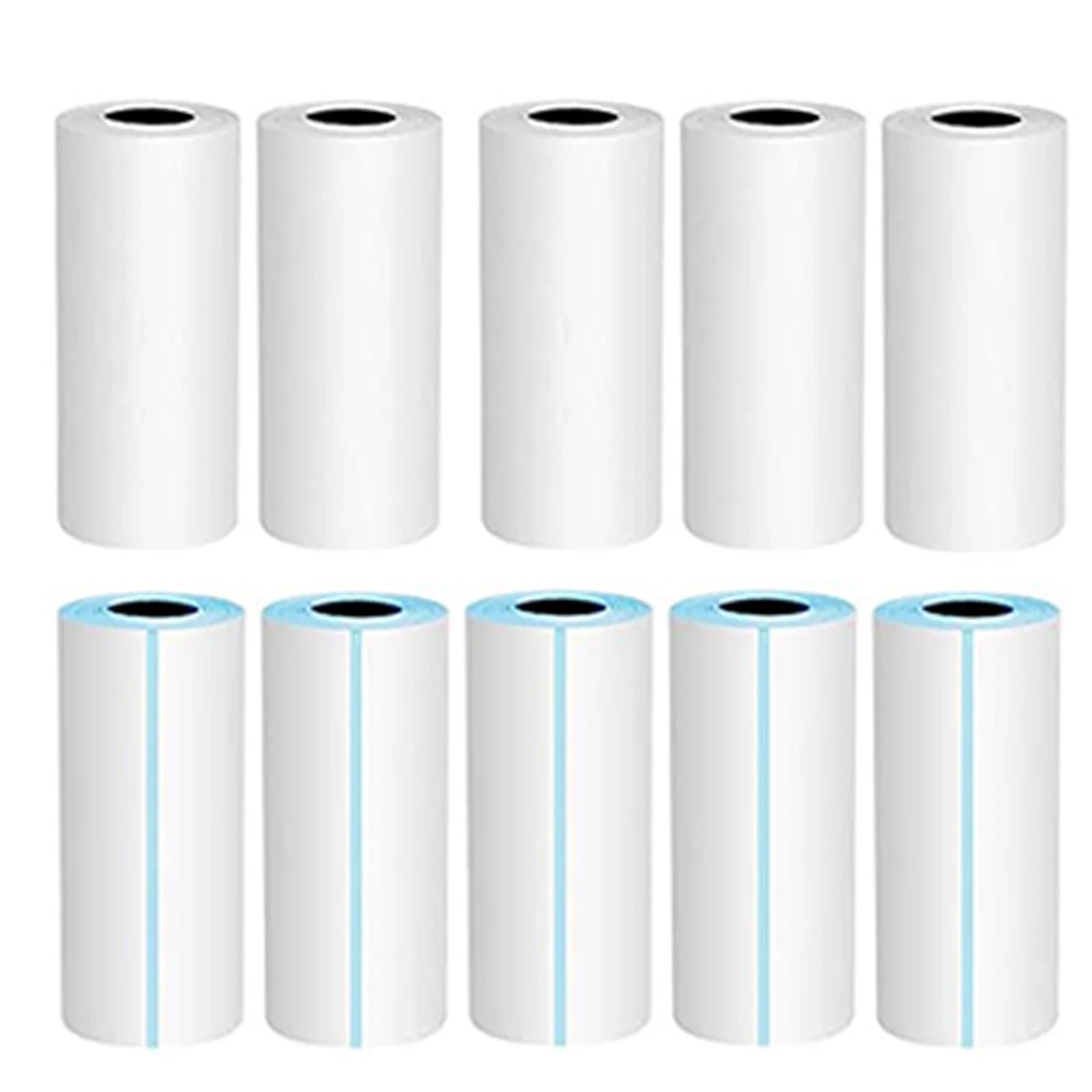 Portable Photo Printer Replacement Printing Paper, 5 Rolls of Thermal Paper + 5 Rolls of Sticky Paper