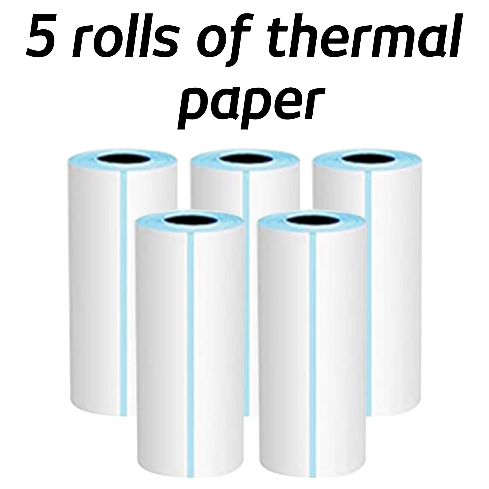 Portable Photo Printer Replacement Printing Paper, 5 Rolls of Thermal Paper + 5 Rolls of Sticky Paper